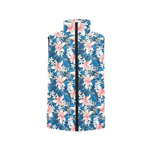 Hibiscus Pattern Print Design 02 Men's Padded Vest