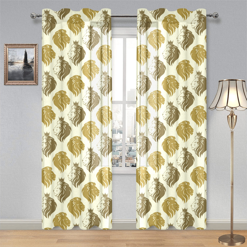 Lion Pattern Print Design 02 Gauze Curtain