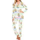Cute hand drawn mermaid Women's Long Pajama Set