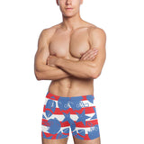 American football ball star stripes pattern Men's Swimming Trunks