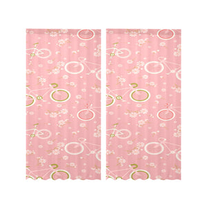 Bicycle Pattern Print Design 02 Gauze Curtain