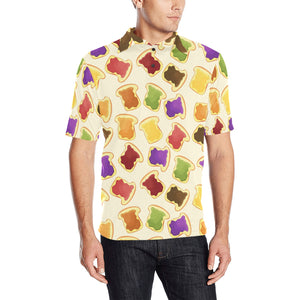Bread Toast Pattern Print Design 02 Men's All Over Print Polo Shirt