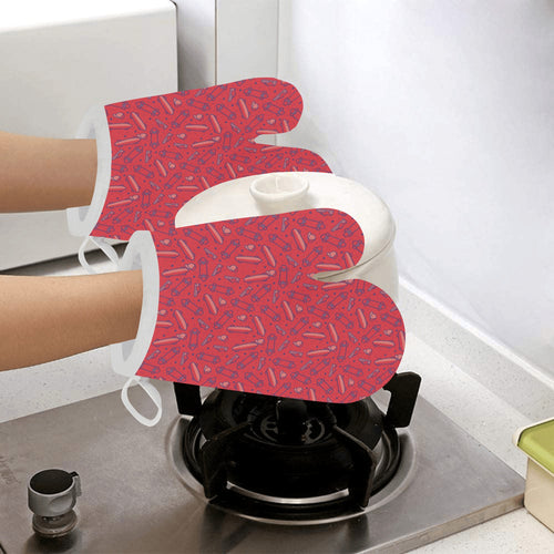 Skate Board Pattern Print Design 01 Heat Resistant Oven Mitts