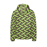Green Peas Pattern Print Design 05 Kids' Boys' Girls' Padded Hooded Jacket