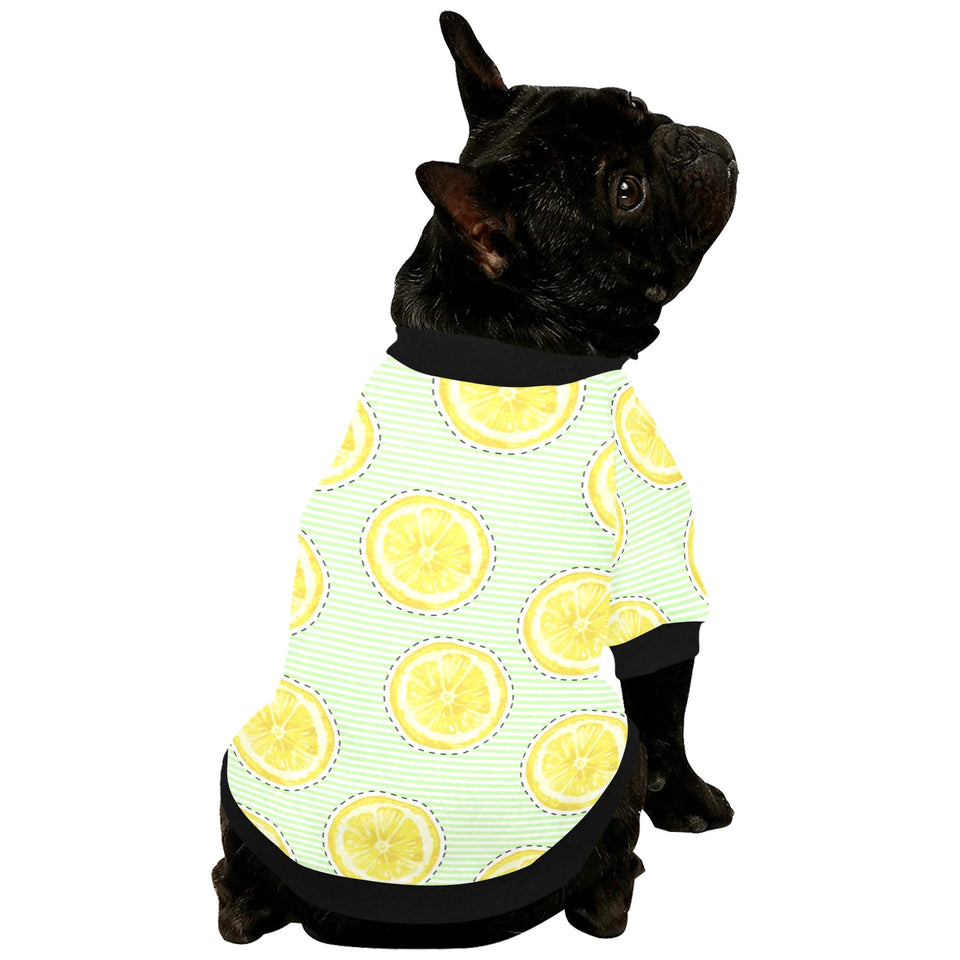 slice of lemon pattern All Over Print Pet Dog Round Neck Fuzzy Shirt