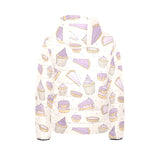 Cakes pies tarts muffins and eclairs purple bluebe Kids' Boys' Girls' Padded Hooded Jacket
