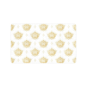 Gold Ornamental lotue waterlily symbol pattern Doormat