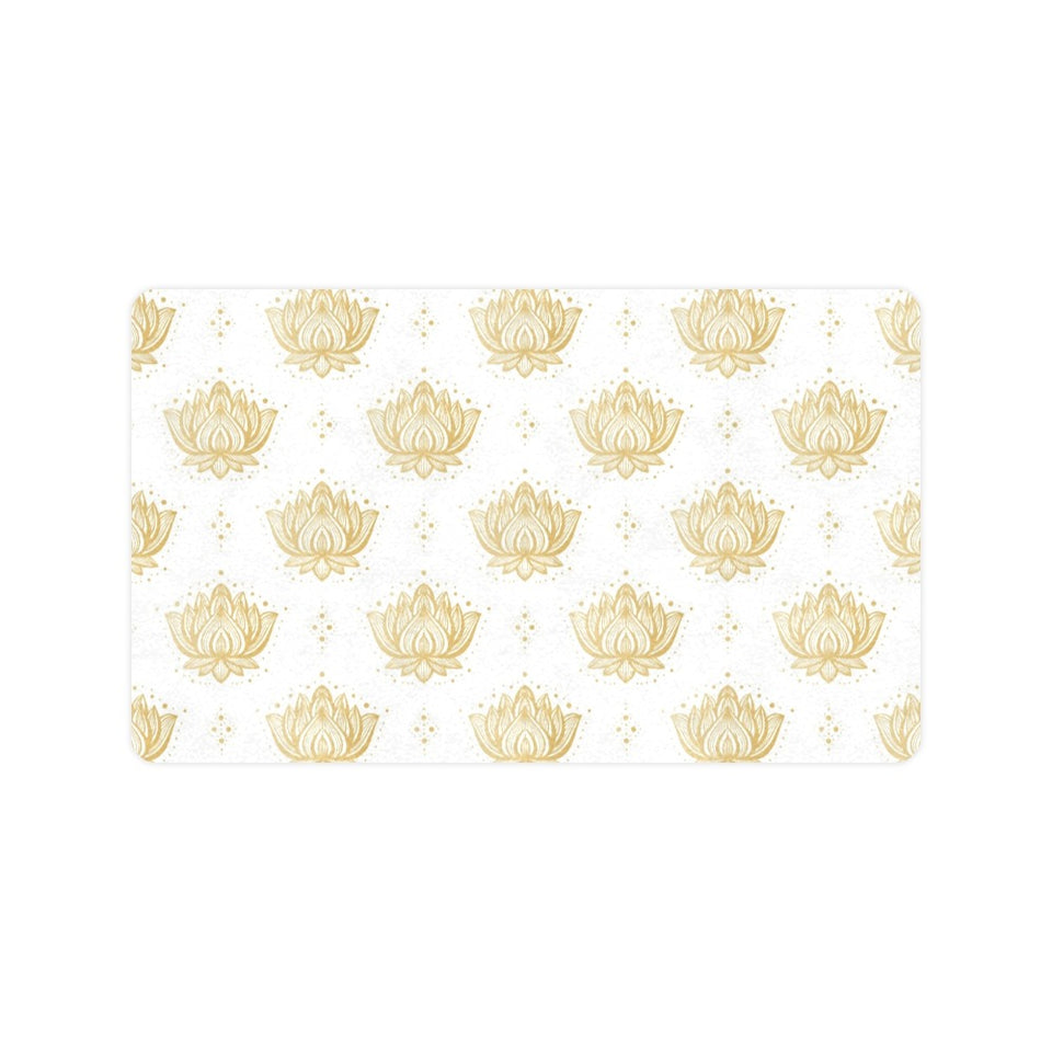 Gold Ornamental lotue waterlily symbol pattern Doormat