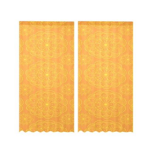 Orange traditional indian element pattern Gauze Curtain