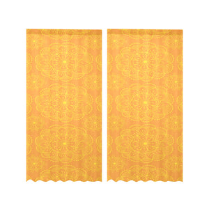 Orange traditional indian element pattern Gauze Curtain