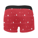 Christmas tree star snow red background Men's All Over Print Boxer Briefs Men's Underwear