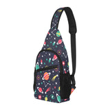 colorful space pattern planet star All Over Print Chest Bag