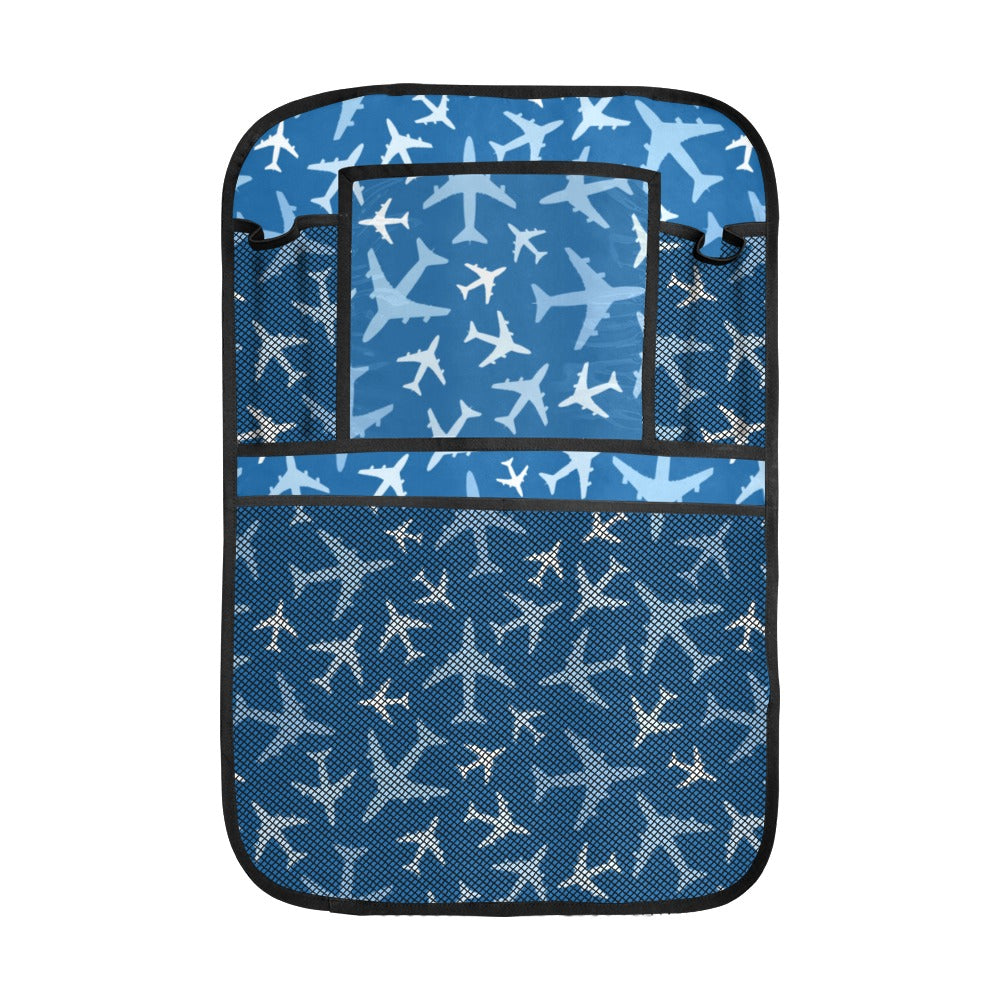 Airplane pattern in the sky Car Seat Back Organizer