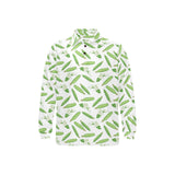 Green Peas Pattern Print Design 04 Men's Long Sleeve Polo Shirt
