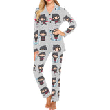 Cute ninja pattern Women's Long Pajama Set