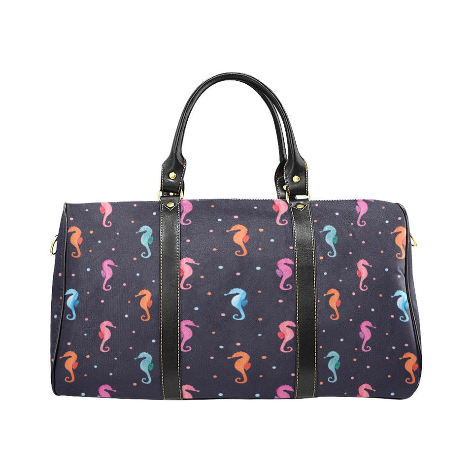 Watercolor colorful seahorse pattern Travel Bag