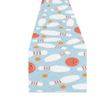 Bowling ball bowling pins blue blackground Table Runner