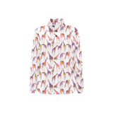 Giraffe Pattern Print Design 02 Women's Long Sleeve Polo Shirt