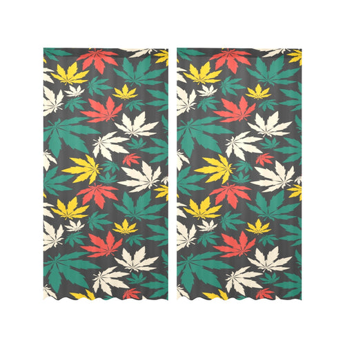 Canabis Marijuana Weed Pattern Print Design 02 Gauze Curtain