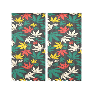 Canabis Marijuana Weed Pattern Print Design 02 Gauze Curtain