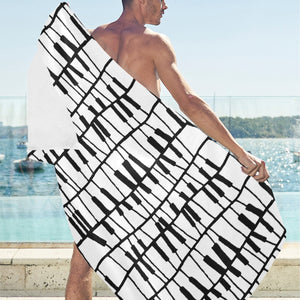 Piano Pattern Print Design 03 Beach Towel