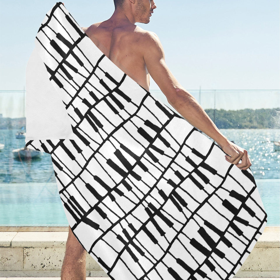 Piano Pattern Print Design 03 Beach Towel