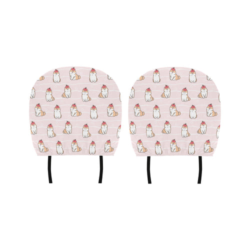 Cute Shiba Inu Dog Apple pattern Car Headrest Cover