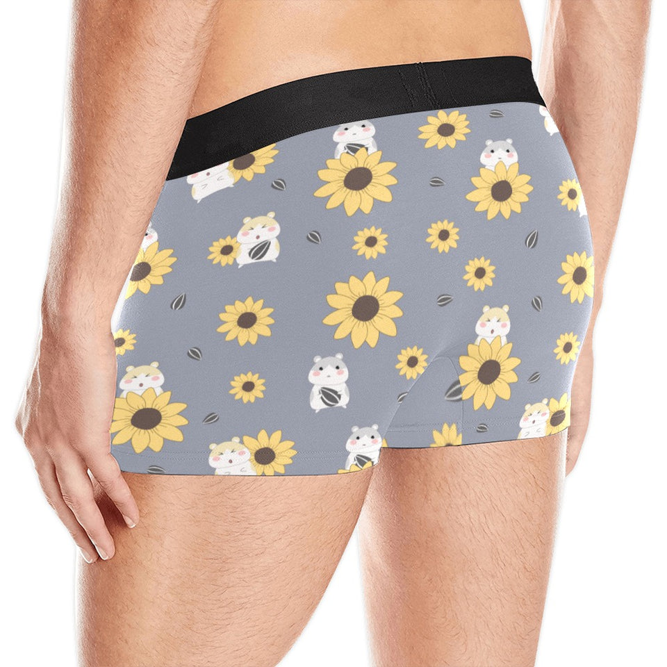 Cute hamster sunflower pattern background Men's All Over Print Boxer Briefs Men's Underwear