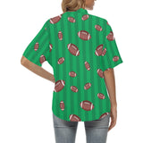 American football ball field background Women's All Over Print Hawaiian Shirt