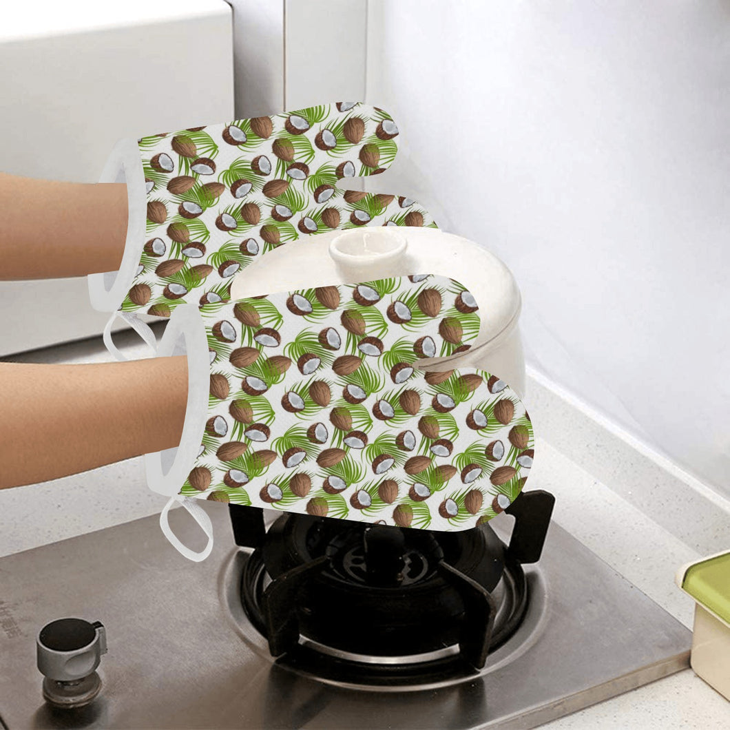 Coconut Pattern Print Design 04 Heat Resistant Oven Mitts