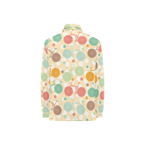 Bicycle Pattern Print Design 01 Women's Long Sleeve Polo Shirt