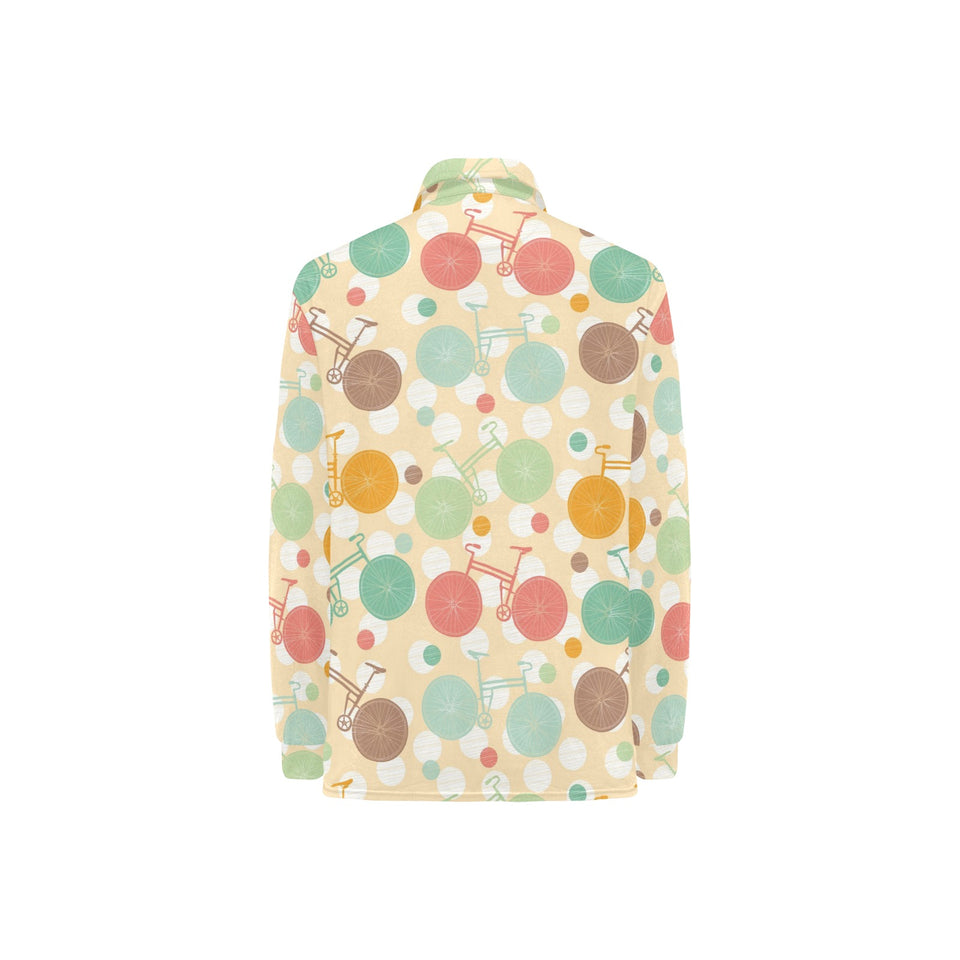 Bicycle Pattern Print Design 01 Women's Long Sleeve Polo Shirt