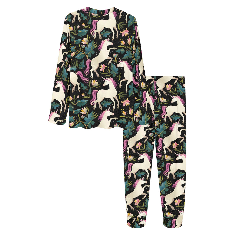 Unicorns forest background Women's All Over Print Pajama Set