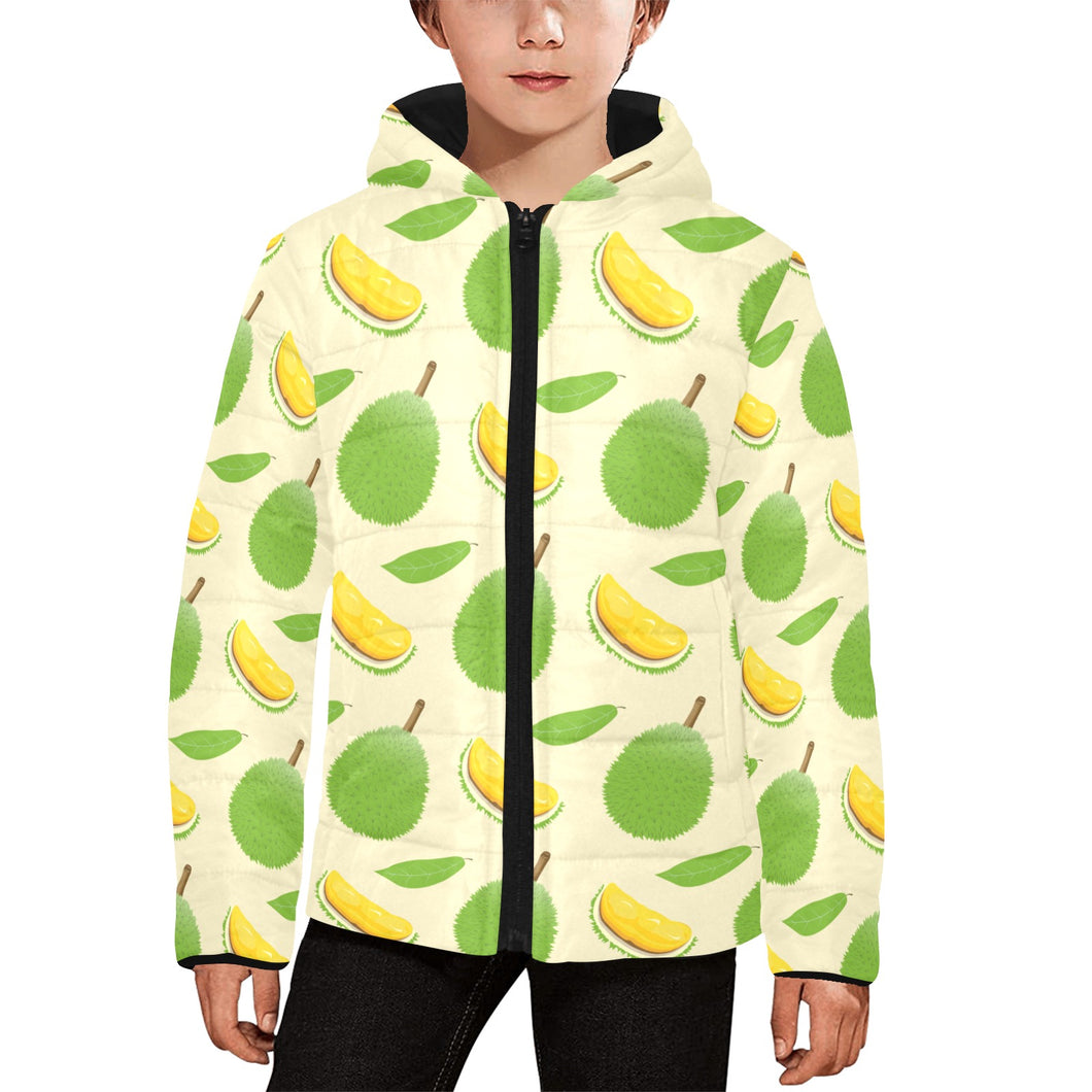 Durian pattern Kids' Boys' Girls' Padded Hooded Jacket