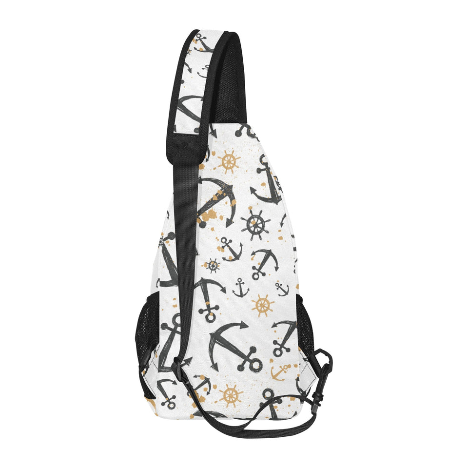 Anchors Rudders pattern All Over Print Chest Bag