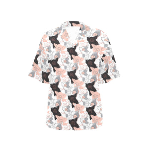 Pig Pattern Print Design 05 Women's All Over Print Hawaiian Shirt
