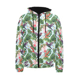 Hummingbird Pattern Print Design 05 Men's Padded Hooded Jacket