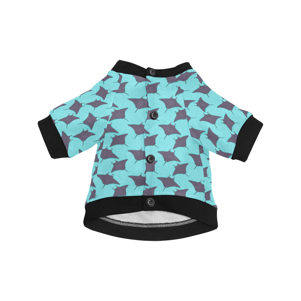 Stingray Pattern Print Design 02 All Over Print Pet Dog Round Neck Fuzzy Shirt