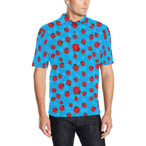 Ladybug Pattern Print Design 02 Men's All Over Print Polo Shirt