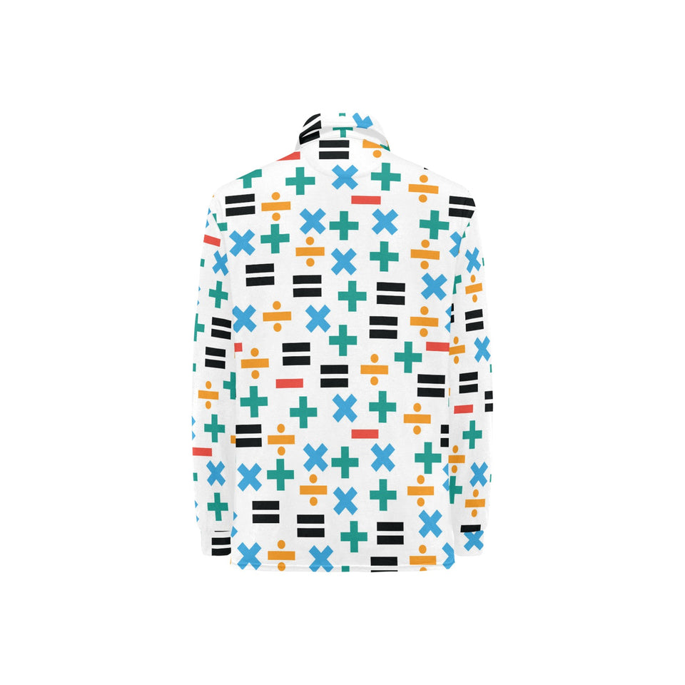 Math Pattern Print Design 05 Women's Long Sleeve Polo Shirt