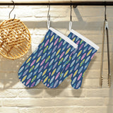 Surfboard Pattern Print Design 03 Heat Resistant Oven Mitts