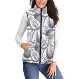 Guava tropical hand drawn pattern Women's Padded Vest