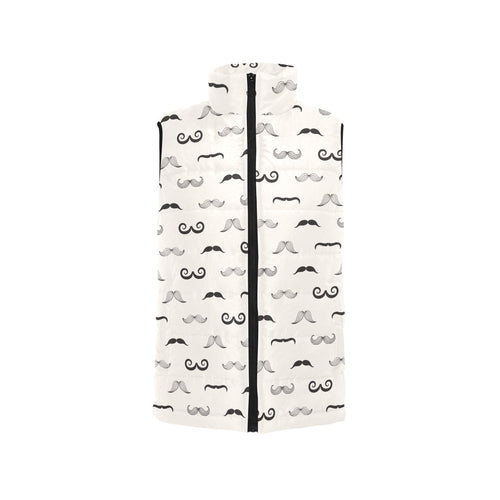 Mustache Beard Pattern Print Design 05 Men's Padded Vest