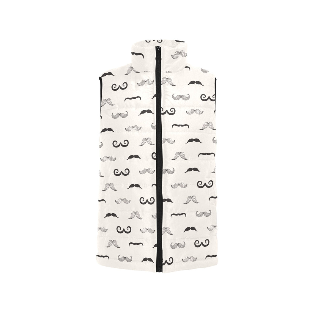 Mustache Beard Pattern Print Design 05 Men's Padded Vest