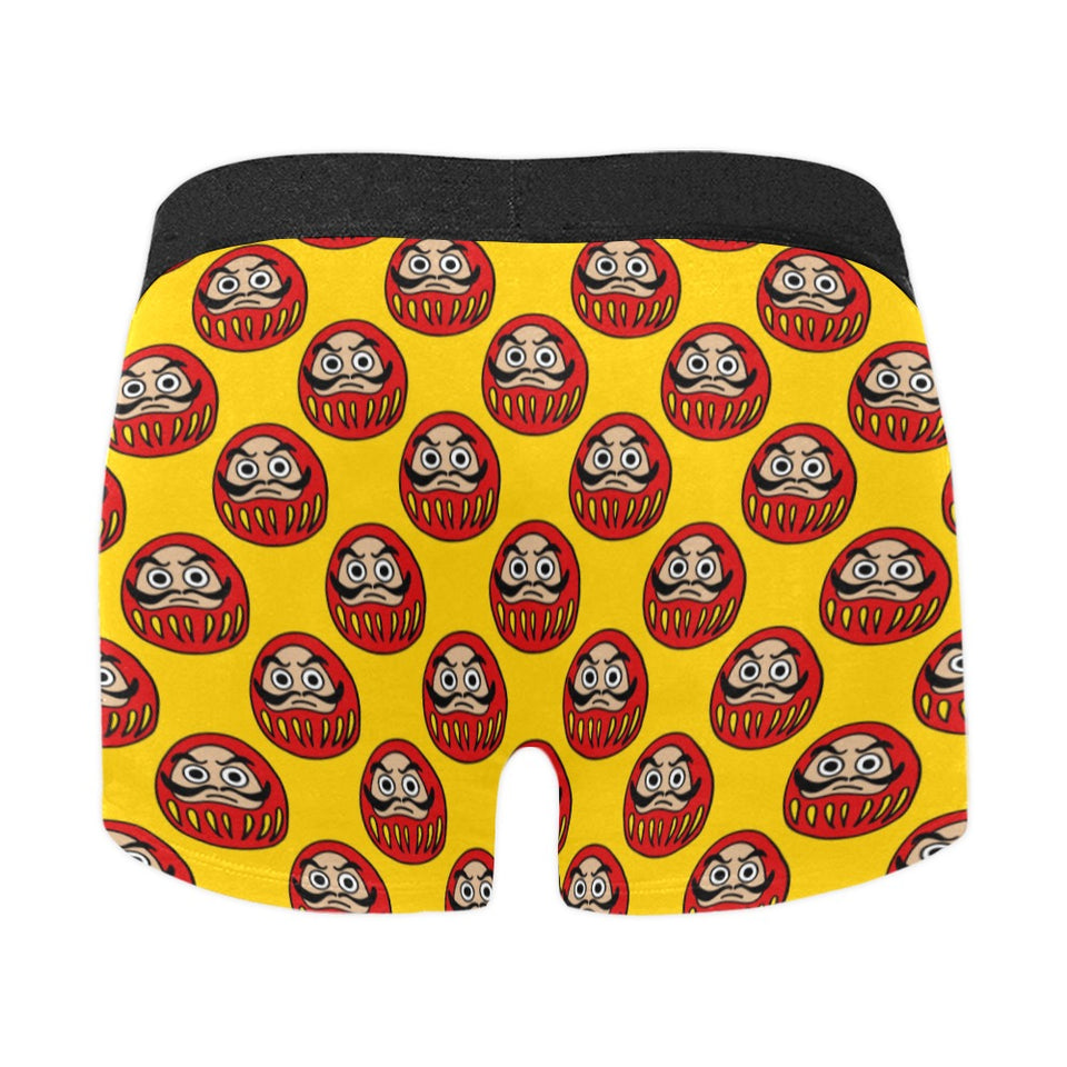 Daruma japanese wooden doll yellow background Men's All Over Print Boxer Briefs Men's Underwear