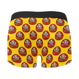 Daruma japanese wooden doll yellow background Men's All Over Print Boxer Briefs Men's Underwear