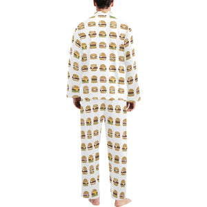 Hamburger Pattern Print Design 02 Men's Long Pajama Set