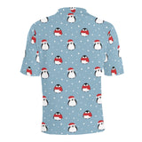 Cute penguin christmas snow pattern Men's All Over Print Polo Shirt