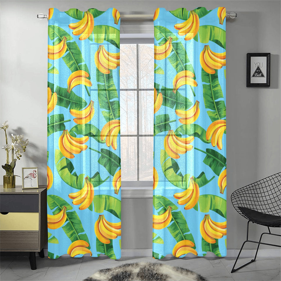 banana leaves banana design pattern Gauze Curtain