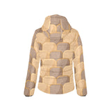 Bread Toast Pattern Print Design 04 Women's Padded Hooded Jacket